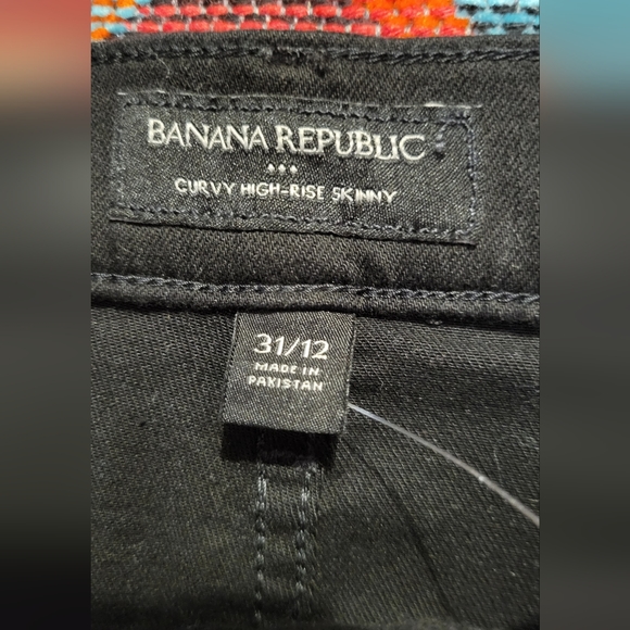 NWT Banana Republic Curvy High-Rise Skinny Jean Black SZ 31 / 12 - Picture 2 of 11